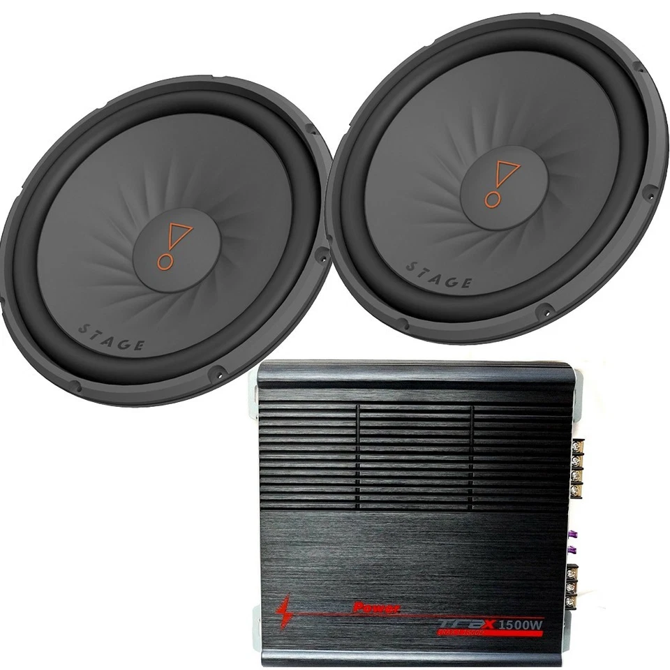 JBL, PRECISION POWER PAIR JBL Subwoofers Stage1 22 12 inch 1000W EACH 4 Ohm + Mono Amplifier for Bass