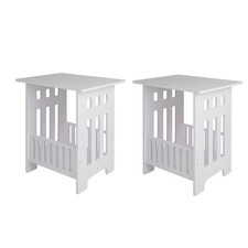 1 Pack 2 Pack 2 Tier End Table NightStand Narrow Side Table with Display Shelf