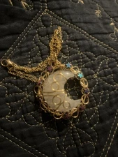 Crescent Moon Pendant Necklace, Men's Necklace, Crescent Pendant Jewelry