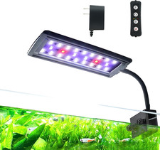 Aquarium LED Clip-On Light with Timer, 5 Brightness Levels, 24-Hour Cycle