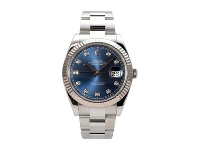Rolex Datejust 41 Edelstahl Weißgold 126334 Blau Diamant