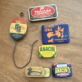 Vintage Advertising Tin Lot Illinois vs Iowa Homecoming 1951