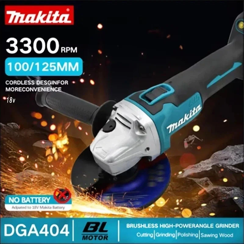 Makita 18V 125mm DGA404 Brushless Lithium Electric Angle Grinder Rechargeable UK - Image 2 of 4