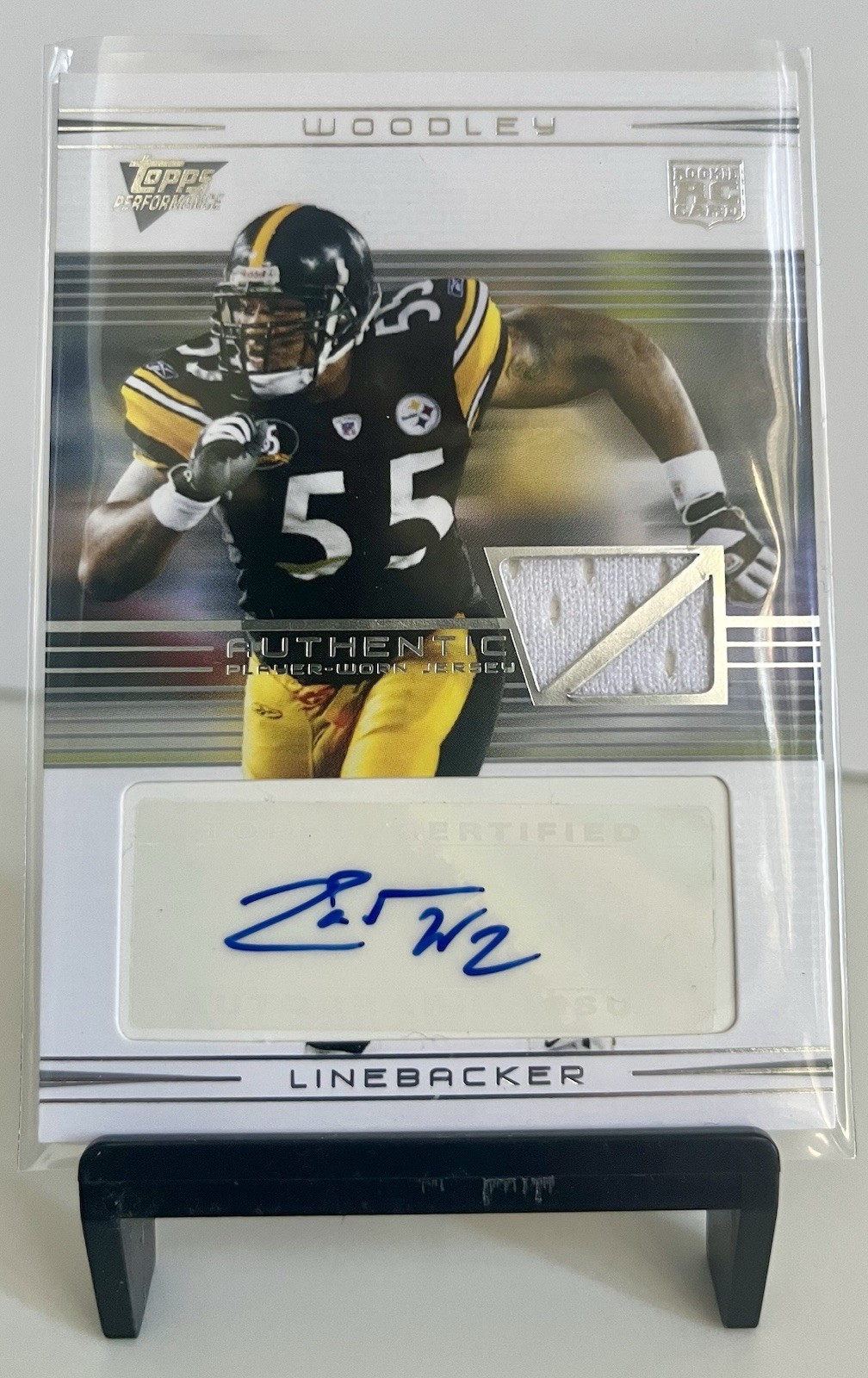 LaMarr Woodley Topps Performance #134 Autograph Relic-Silver
