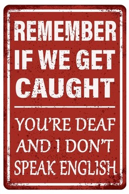 Funny Garage Decor Humor Man Cave Bar Signs, Remember If We Get Caught You're...