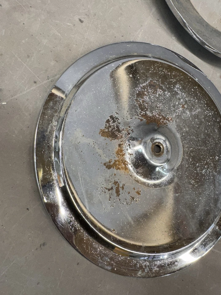 Filtro de aire cromado 4bbl Chevy Ford Mopar Pontiac Oldsmobile tapa base V8 V-8 rata Foto 2 de 4