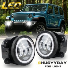4 Inch Round Led Fog Lights Front Bumper Clear Lens For Jeep Wrangler 2008-2019 4 Inch Round Led Fog Lights Front Bumper Clear Lens For Jeep Wrangler 2008-2019