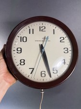 Vintage General Electric GE 10" Wall Clock Model 2008B Brown Tested Works
