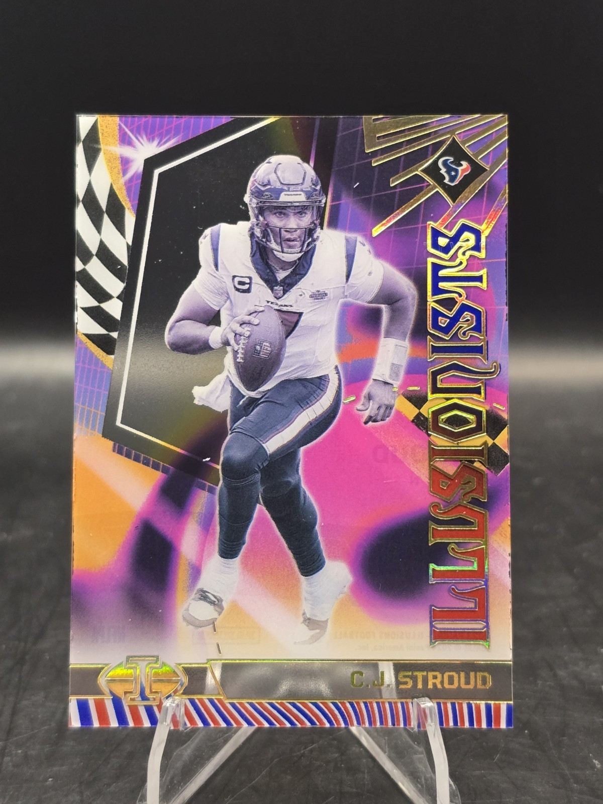 2023 Panini Illusions C.J. Stroud Illusionists Red & Blue /15 (RC) #13 Texans
