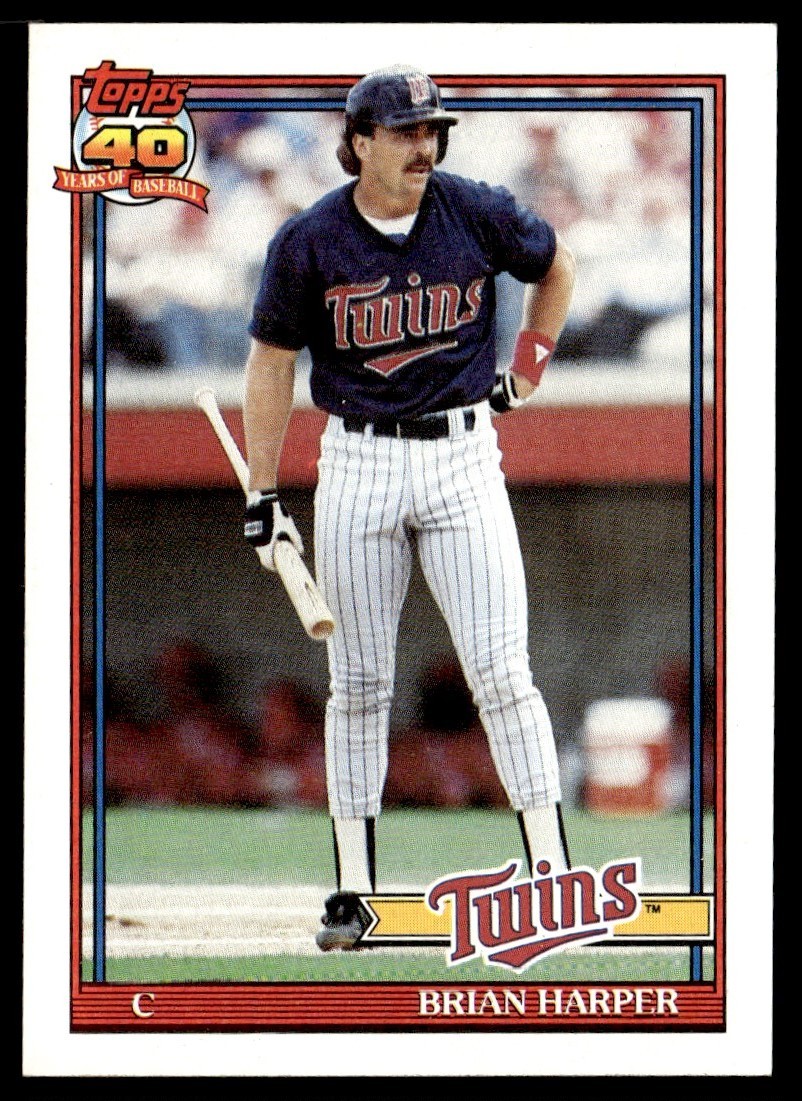1991 Topps Brian Harper Minnesota Twins #554