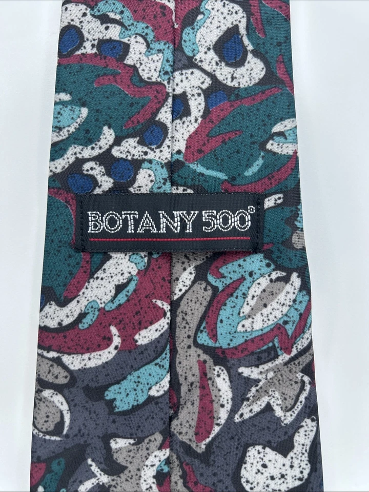 Corbata de cuello Botany 500 para hombre de colección floral, verde azulado, granate, azul real, gris, negro Foto 3 de 4