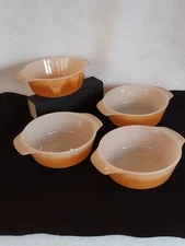 VTG 4 Anchor Hocking Fire King Peach Lustre 472 Mini Casserole 12 Oz Ovenware