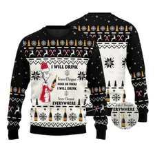 I Will Drink Veuve Clicquot Everywhere Ugly Christmas Sweater
