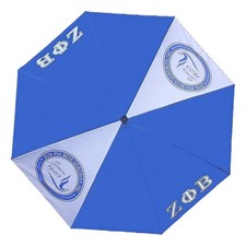 Zeta Phi/&Phi; Beta Vented Auto Open Compact Golf Umbrella Blue/White