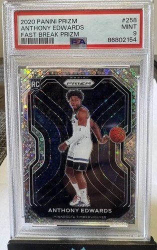 2020-21 Panini Prizm - Anthony Edwards #258 Fast Break Prizm (RC) PSA 9