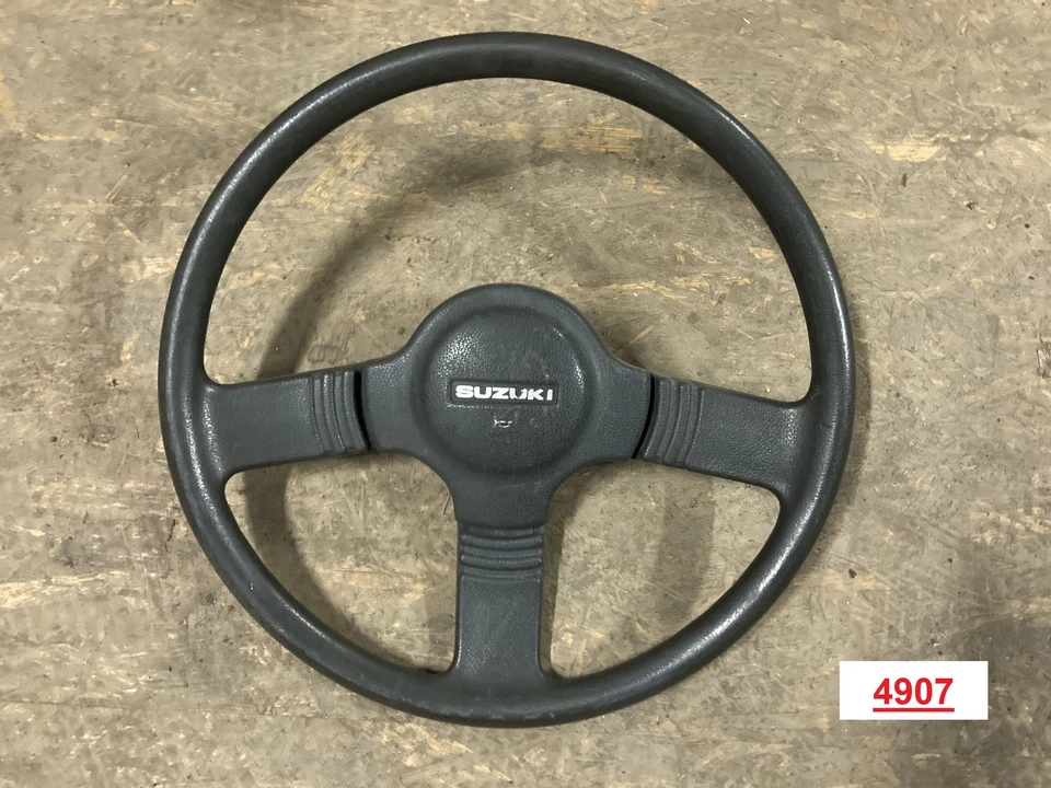 SUZUKI SJ 410 SJ413 SAMURAI LENKRAD 3 SPEICHEN GRAU GEBRAUCHT MIT HUPENKNOPF !! - Bild 3 von 4