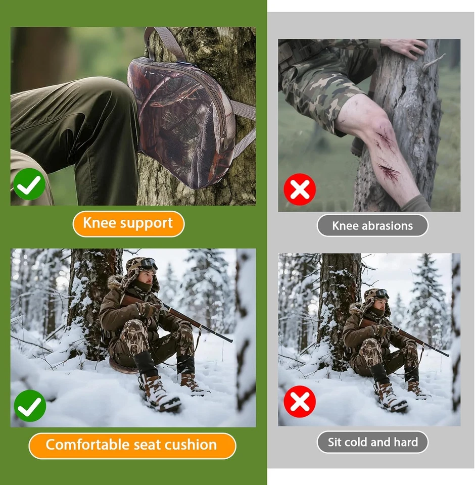 Ylbobo Saddle Hunting Knee Pad Seat Cushion Portable 2-In-1 Tree Strap Kneeling - Image 3 of 4