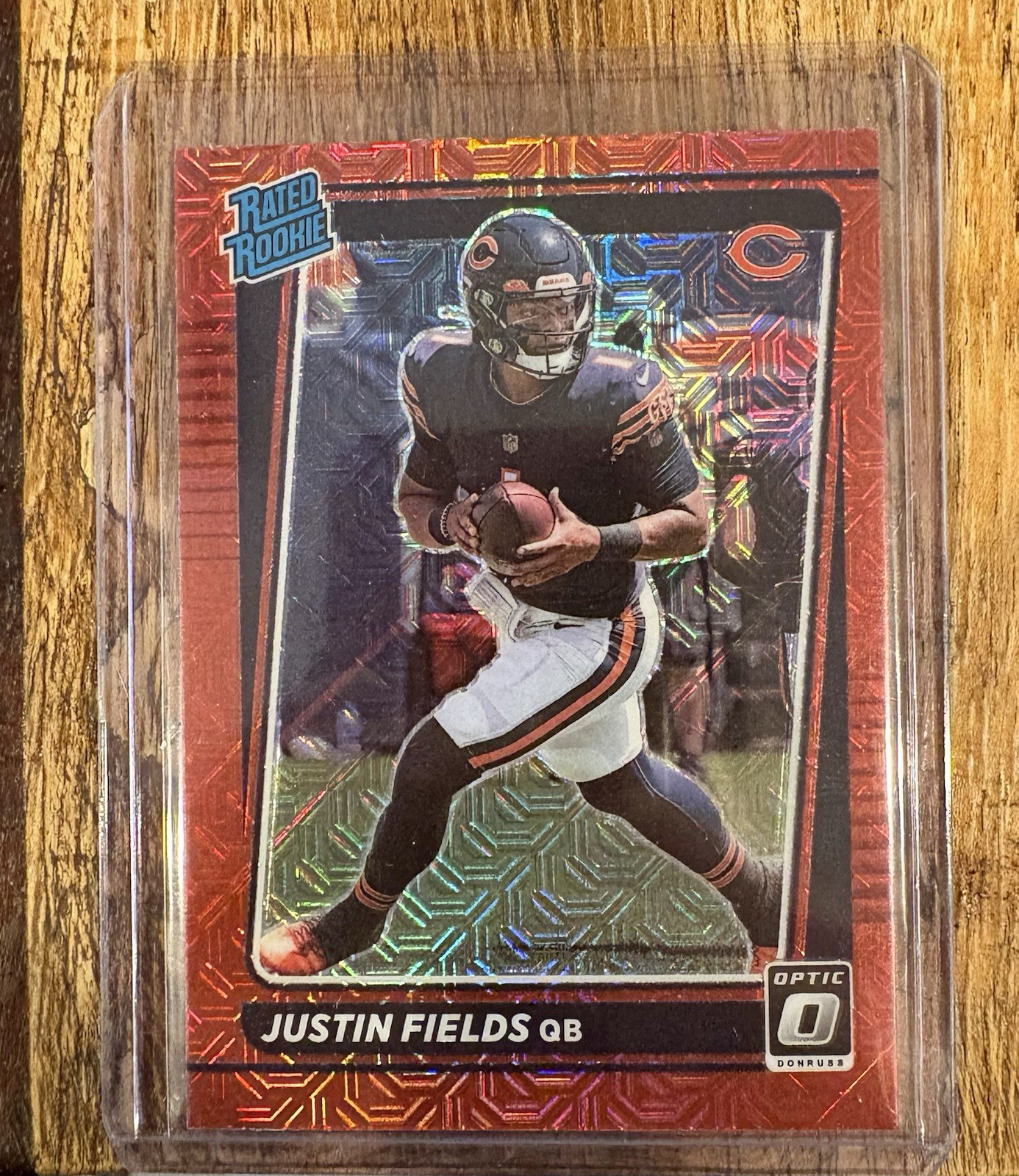 2021 Panini Donruss Optic #204 Rated Rookie Red Mojo Prizm Justin Fields Bears