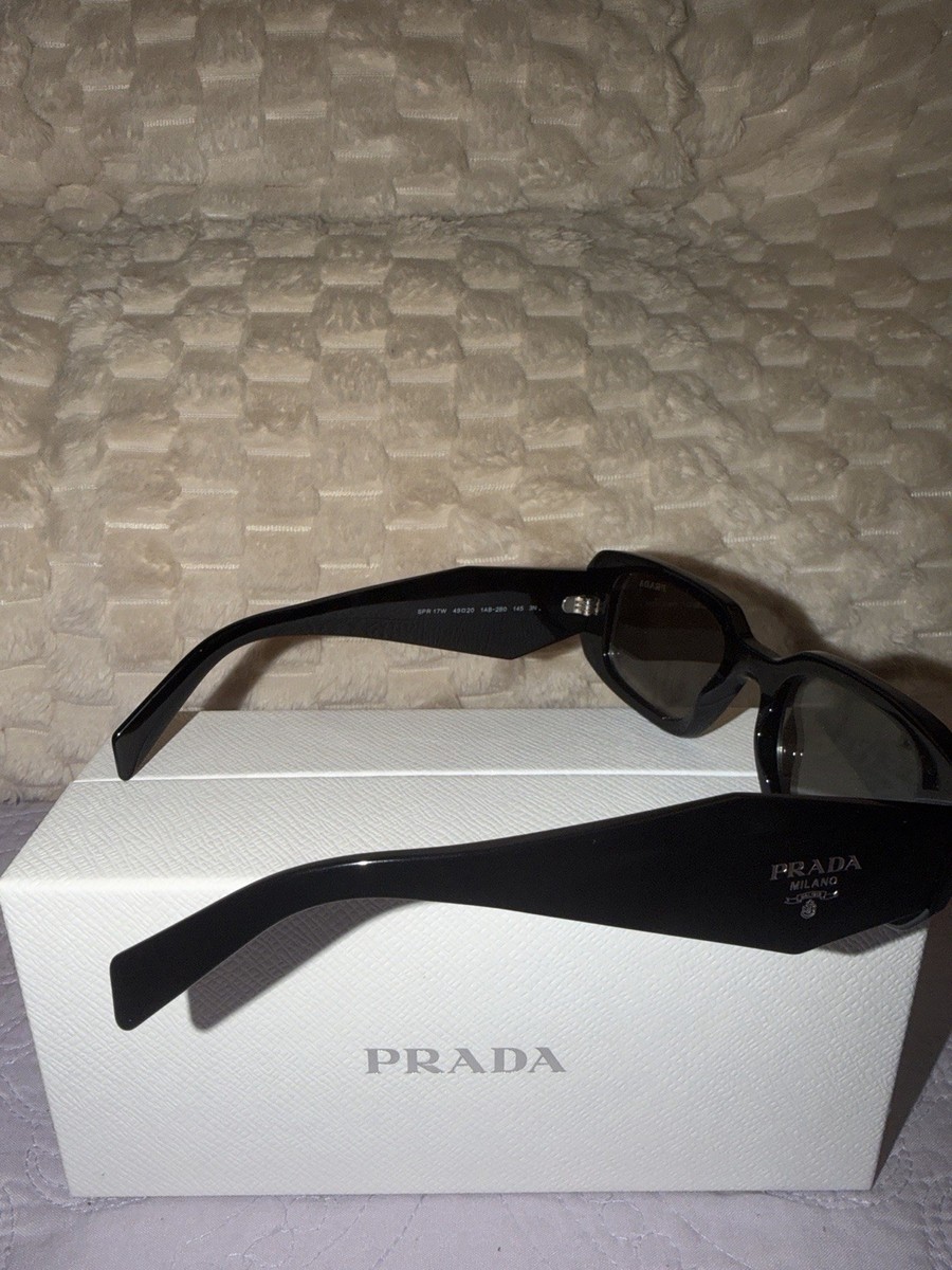 NEW* AUTHENTIC PRADA SPR 17W 1AB-280 Black Frame Silver Mirrored