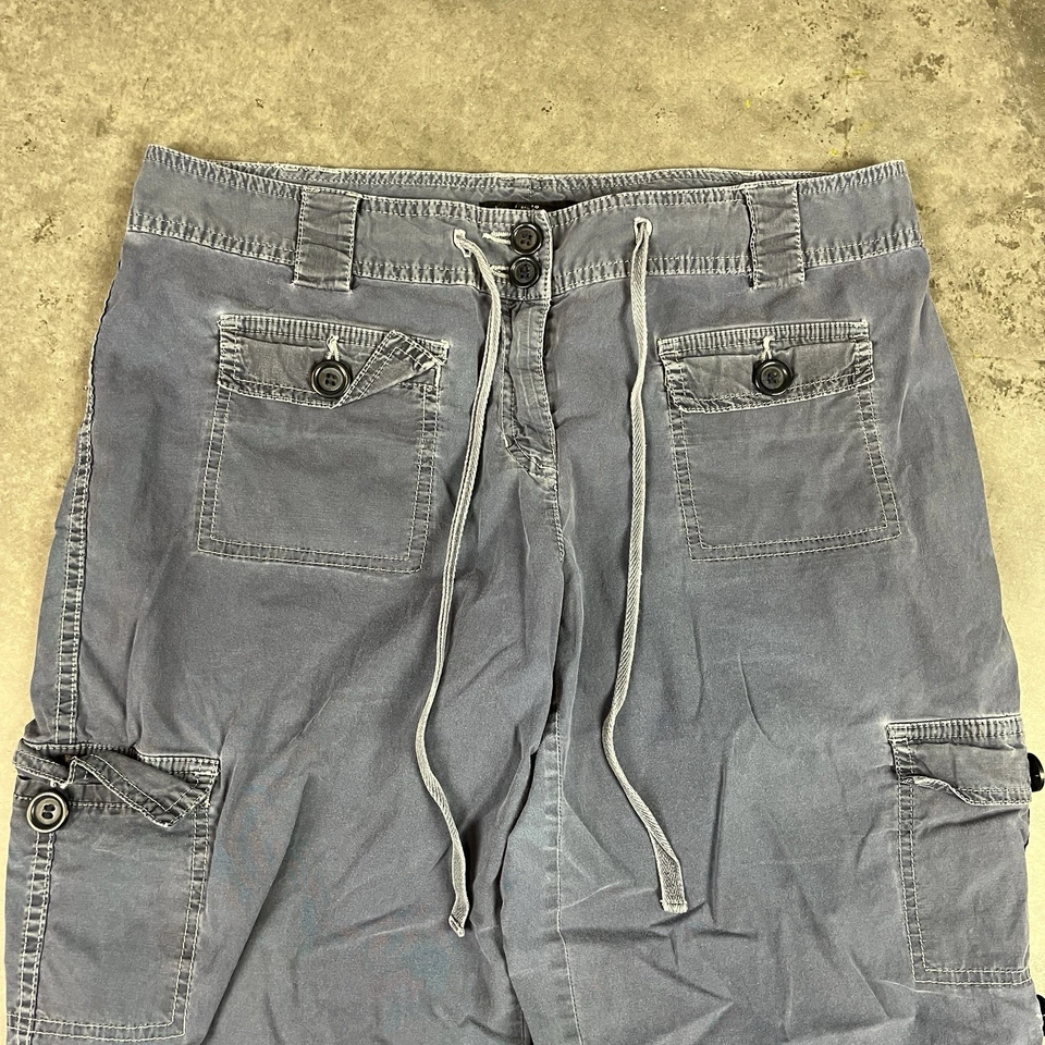 Pantalones Cortos International Concepts Mujer 10 Azul Y2K Carga Beemuda Defectos Usados Foto 4 de 4