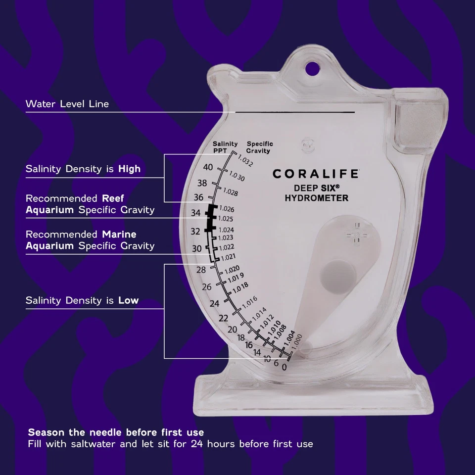 Coralife 水族箱鱼缸深六湿度计用于测量水盐度... — 第 2/4 张图片