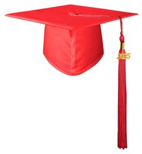 Unisex Adult Matte Graduation Cap with 2025 Tassel Red