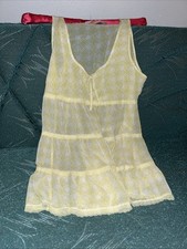 Vtg Victoria's Secret Angels Small Yellow Babydoll Nightie Lime Green Y2K 2007