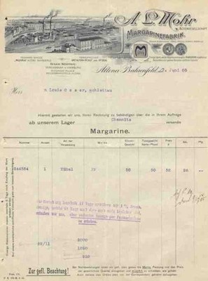 A. L. Mohr AG Mohra Altona Bahrenfeld Hamburg 1905 Louis Oeser Schlettau Marke