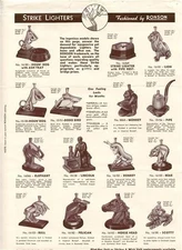 Ronson Strike Lighters Illustrated Brochure & 1938 Price List Wicks Flints 