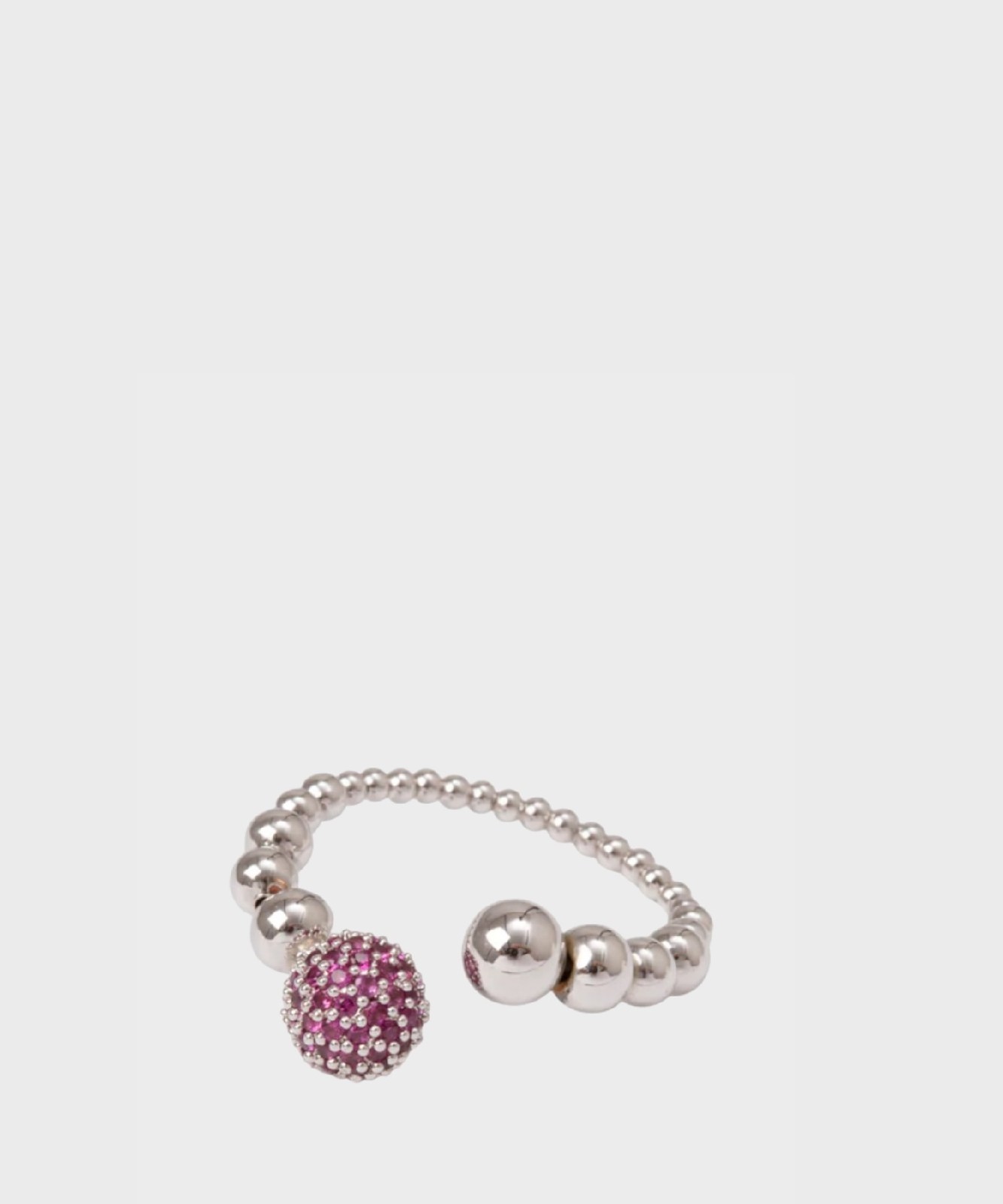 Sodini Pralinen Ring Torchon mit Zirkonia Kugel fuchsia 842303Y