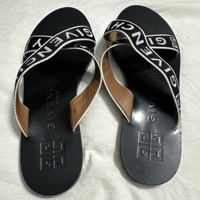 Authentic GIVENCHY Black Logo Cross Flat Slide 36.5 EU /6.5 US $495
