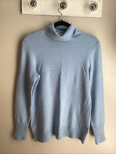 Alex Marie Cashmere Sweater XL Long Sleeve Light Blue Turtleneck