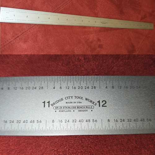Bridge City Tool Works 1986 SR-24 SR24 Ruler Stainless Steel Bench Rule ...