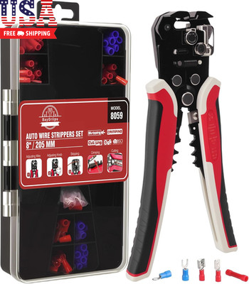 201PCS Wire Stripper Tool Kit,Self-Adjusting 8'' Automatic Wire Stripping Tool fo