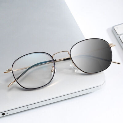 Women Oval Multifocal Photochromic Reading Glasses Lightweight Far Near  Reader