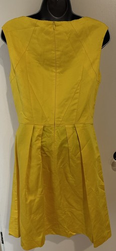 Cue Australia Yellow Linen & Cotton fit & flare dress With Pockets Size 10 - Picture 12 of 14