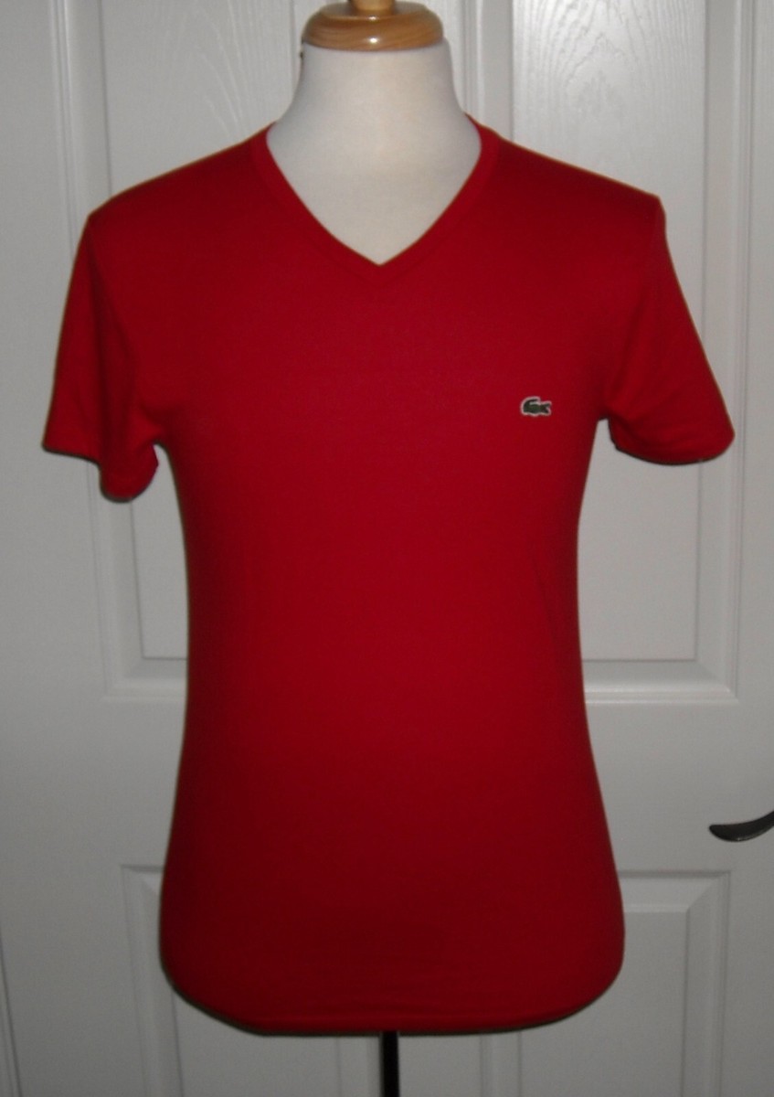 田中 NWT Men's Lacoste V - Neck T- Shirt Size 3-S Color Red $60 | eBay