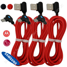 3 Pack 90 Degree Angle USB-C Fast Charger Cable Type-C Data Charging Cord 3/6FT