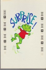 HAPPY BIRTHDAY Painted Happy Frog Surprise 7.5x11" Greeting Card Art B8810