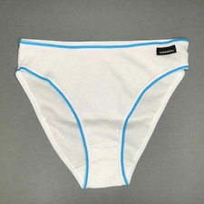 Slip donna DIADORA 100% cotone bianco con bordo blu reale slip nuovo