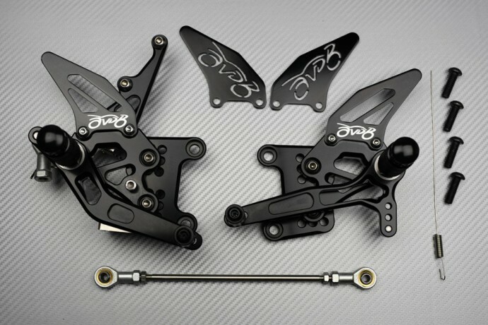 Repose-pieds arrière AVDB réglable noir pour Triumph Speed Triple 1050 2008-2010
