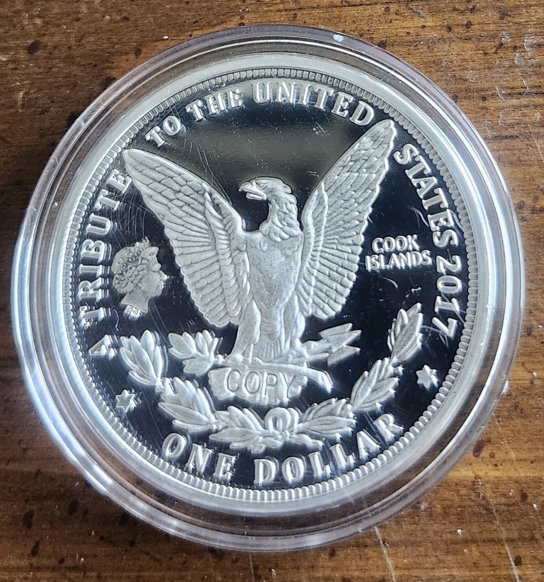 5) LOT 1964 COOK ISLANDS .999 SILVER CLAD BRONZE MORGAN COPY 2017