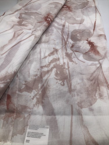 No. 918 Sura Floral Sheer 3”Rod Pocket Curtain Panel, 50” x 63" Tans/Dark Reds - Picture 6 of 6