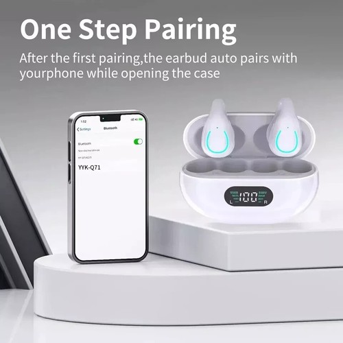 Bone Conduction Clip On Bluetooth Headset Open Ear Earbuds For iPhone & Android - Picture 16 of 20