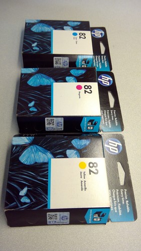 Genuine #82 500/800/820 C,M,Y*LOT OF 3 COLORS* CH568A,CH567A,CH566A *See Notes* - Picture 2 of 5