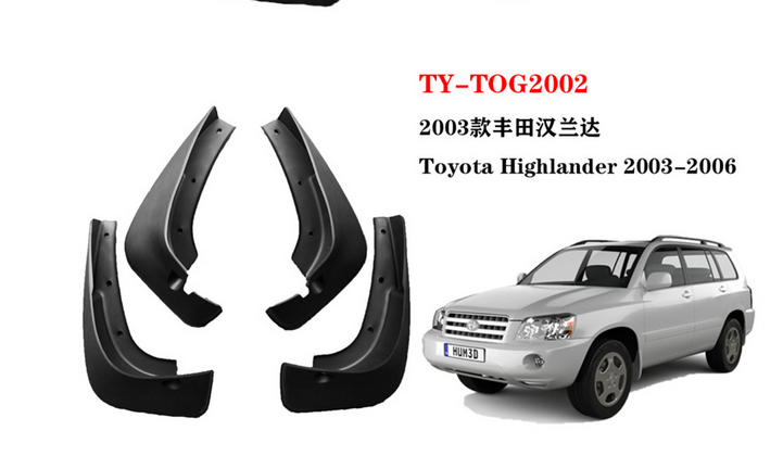 Mud Flaps Splash Guard Fender Mudguard with Screws For Toyota Highlander 2001-07-image