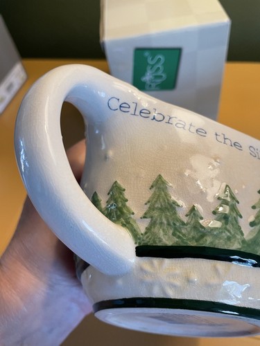 RUSS BERRIE CERAMIC GRAVY BOAT CELEBRATE THE SILENCE OF THE SNOWFLAKE NEW w/BOX - Picture 5 of 8