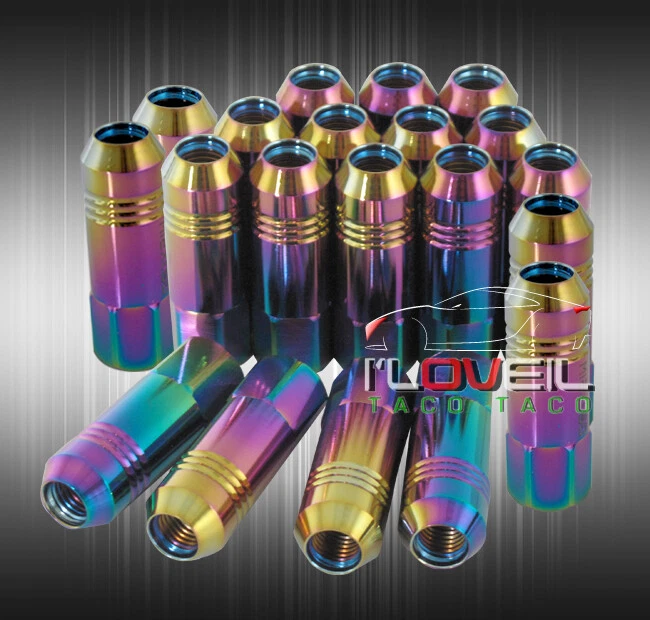 M12X1.5mm Godsnow Open End Extended Lug Nuts Wheel Anodized Multi Colored Foto 2 de 3