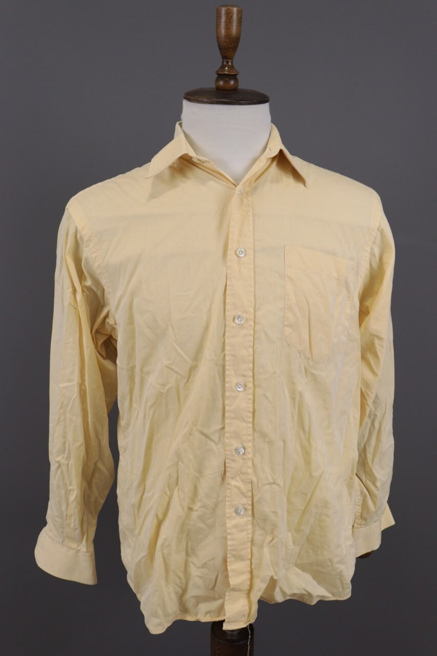 Camicia abito vintage Yves Saint Laurent Rive Gauche giallo manica lunga taglia 39