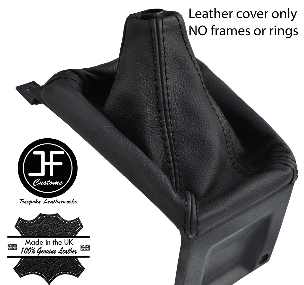 BLACK STITCH TOP GRAIN LTHR GEAR GAITER FOR AUDI COUPE GT B2 QUATTRO UR 85-87